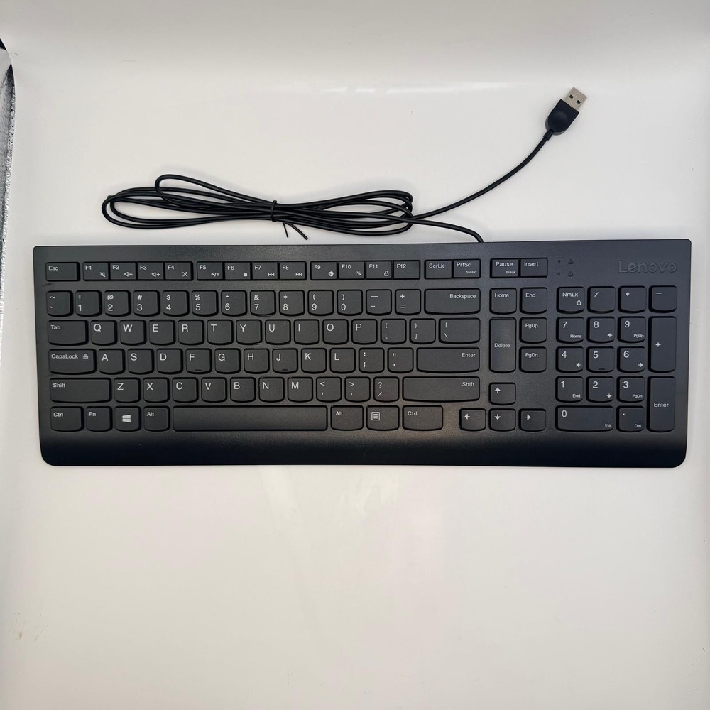 Lenovo SK-8823 USB Wired Full Size Keyboard Numeric Keypad Black PC Windows